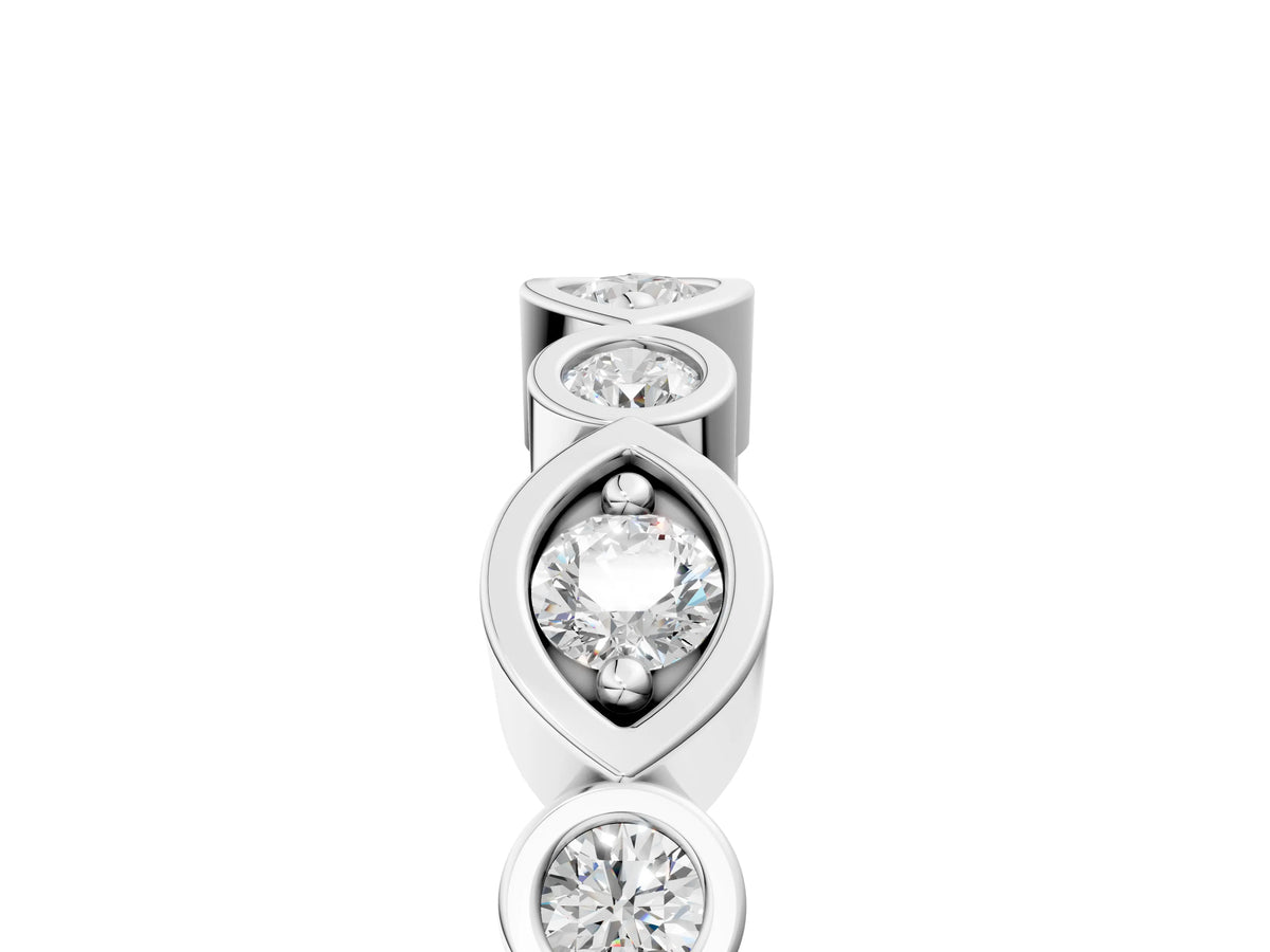 White gold Bezel Set Mixed Shape Diamond Eternity Band