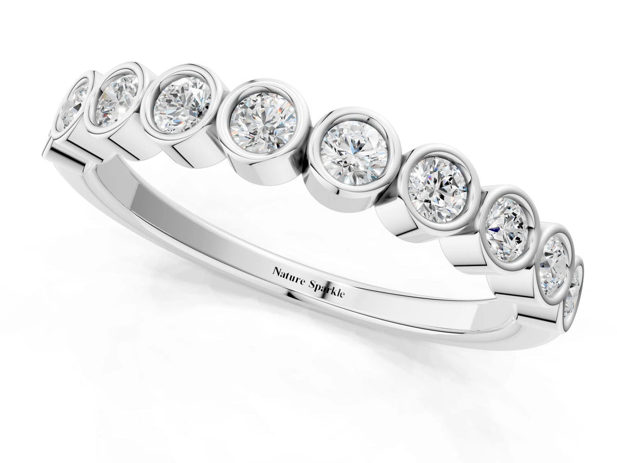 White gold Bezel Set Round Diamond Eternity Band