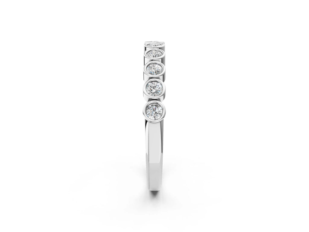 White gold Bezel Set Round Diamond Eternity Band