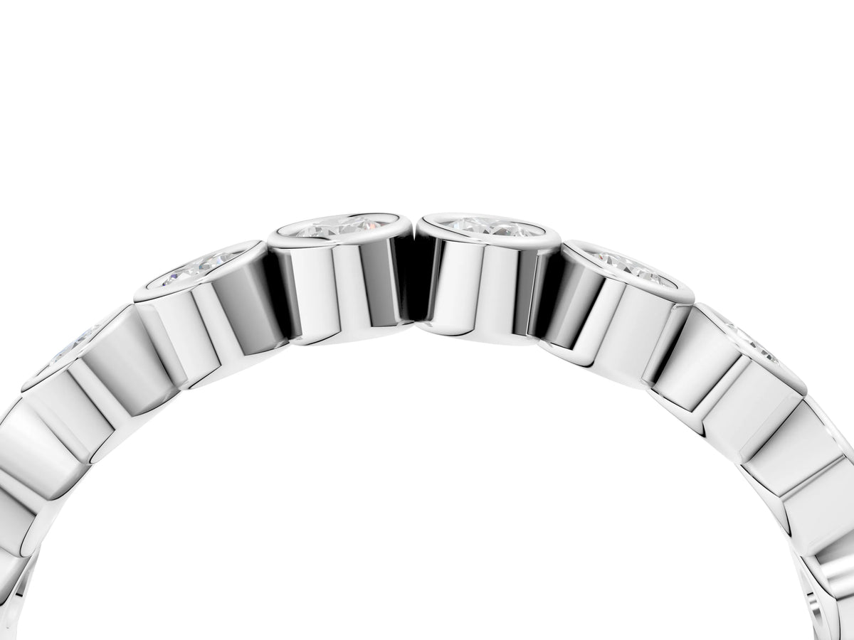 White gold Bezel Set Round Diamond Eternity Band