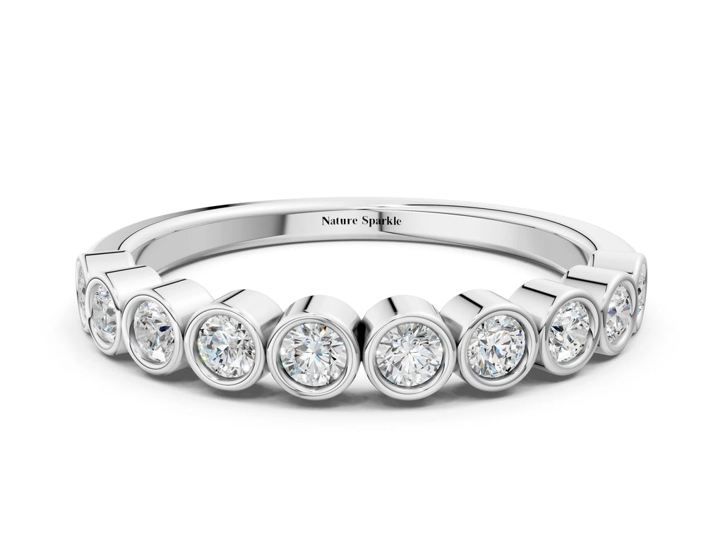 White gold Bezel Set Round Diamond Eternity Band