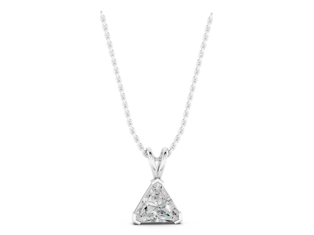 Silver Bezel-Set trilliant Diamond Pendant