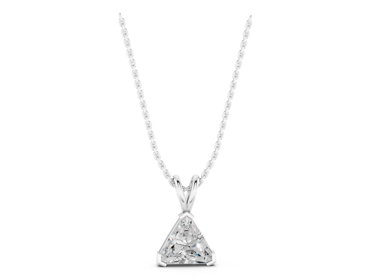 Silver Bezel-Set trilliant Diamond Pendant
