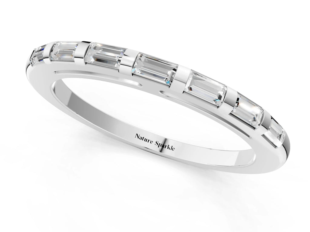White gold Channel Set Baguette Diamond Eternity Band