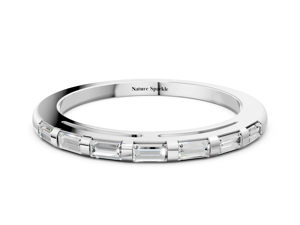 White gold Channel Set Baguette Diamond Eternity Band