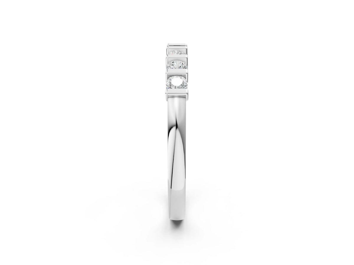 White gold Channel-Set Round Diamond Half-Eternity Band