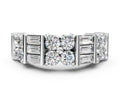 White gold Channel Set Round and Baguette Diamond Anniversary Band with Prong Setting