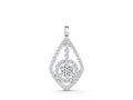 Silver Diamond Halo Pendant with Pavé Setting