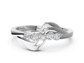 Platinum Five-Stone Round Diamond Crossover Band with Prong Setting