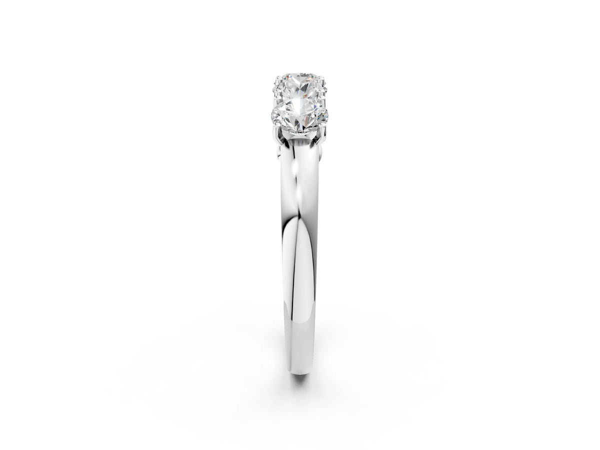 White gold Four-Stone Round Cut Diamond Prong-Set White Gold Band