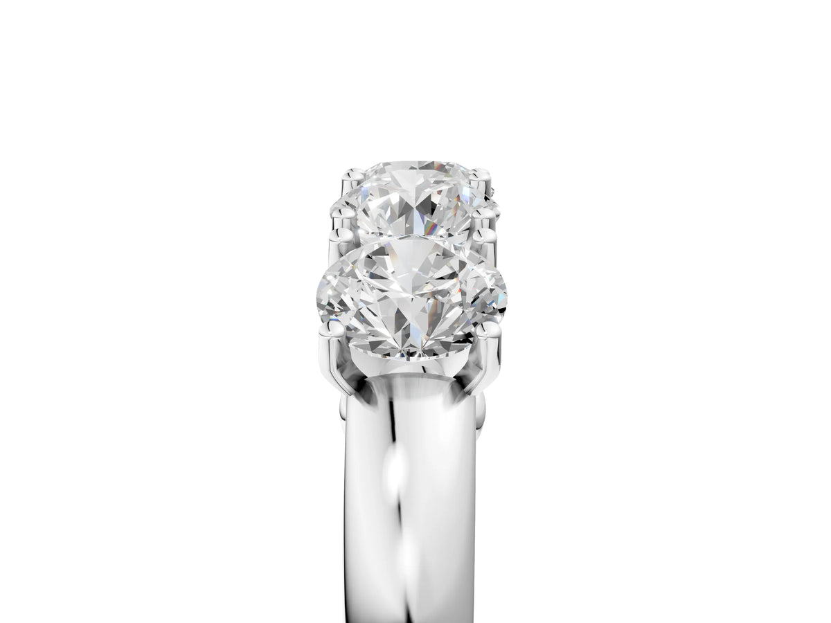 White gold Four-Stone Round Cut Diamond Prong-Set White Gold Band