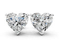 Platinum Heart Cut Diamond Stud Earrings