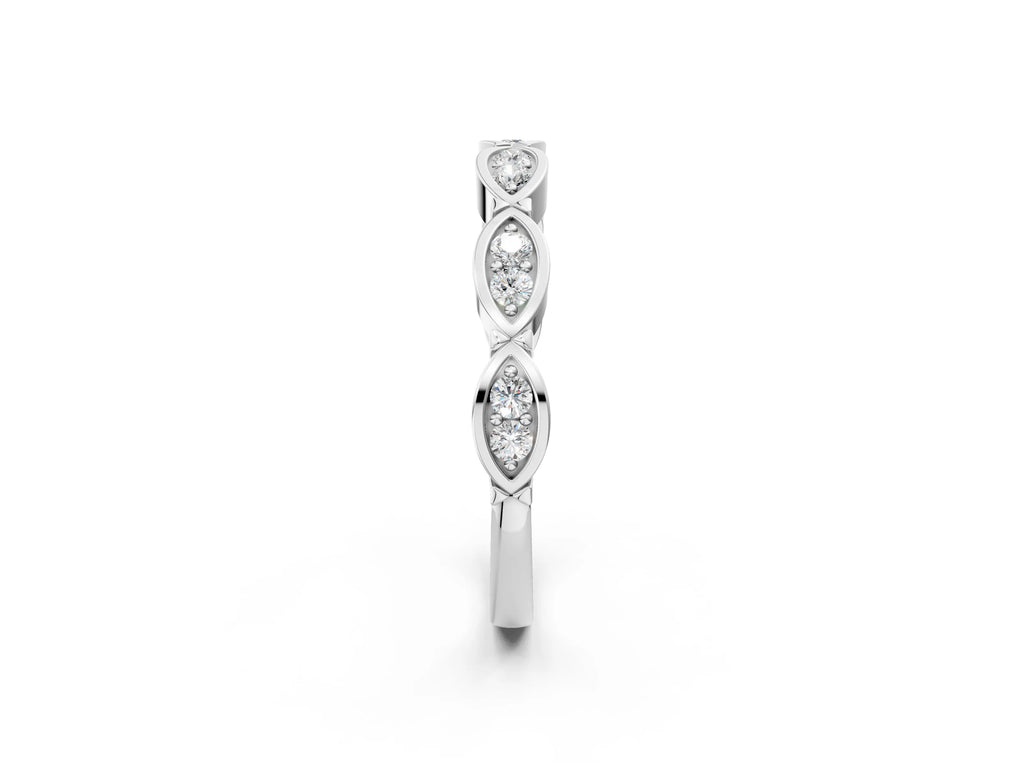 White gold Marquise Diamond Bezel Set Eternity Band