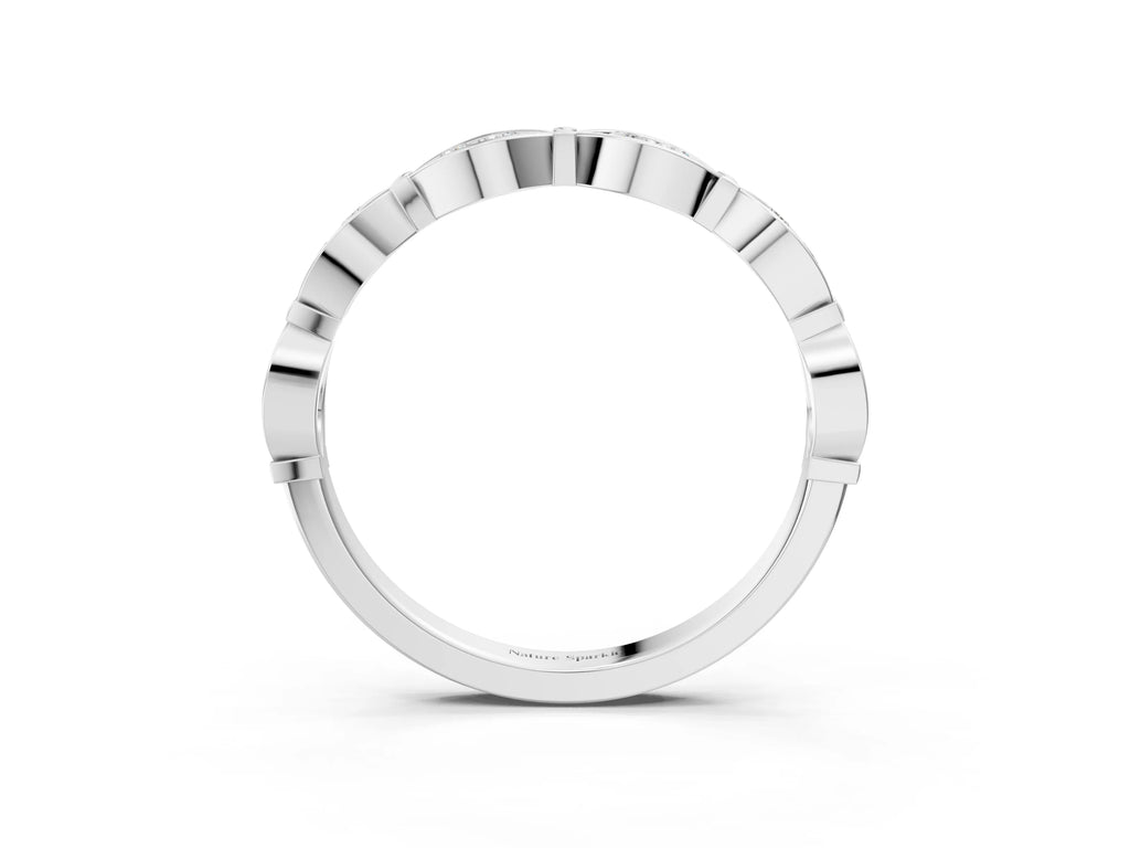 White gold Marquise Diamond Bezel Set Eternity Band