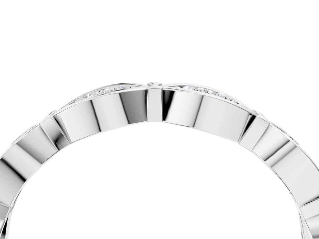 White gold Marquise Diamond Bezel Set Eternity Band
