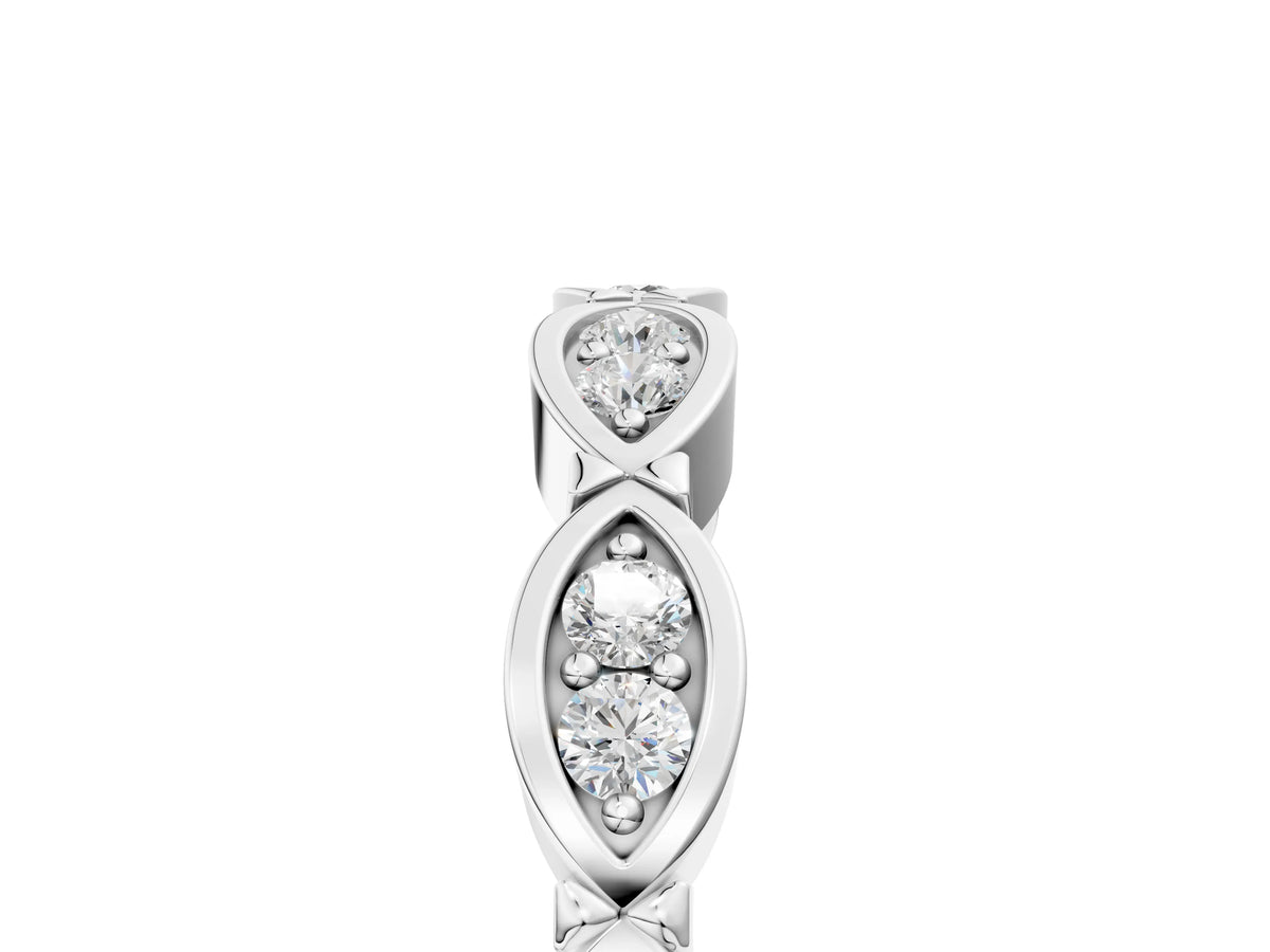 White gold Marquise Diamond Bezel Set Eternity Band