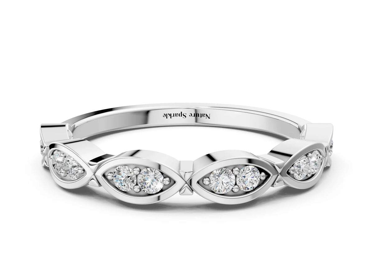 White gold Marquise Diamond Bezel Set Eternity Band