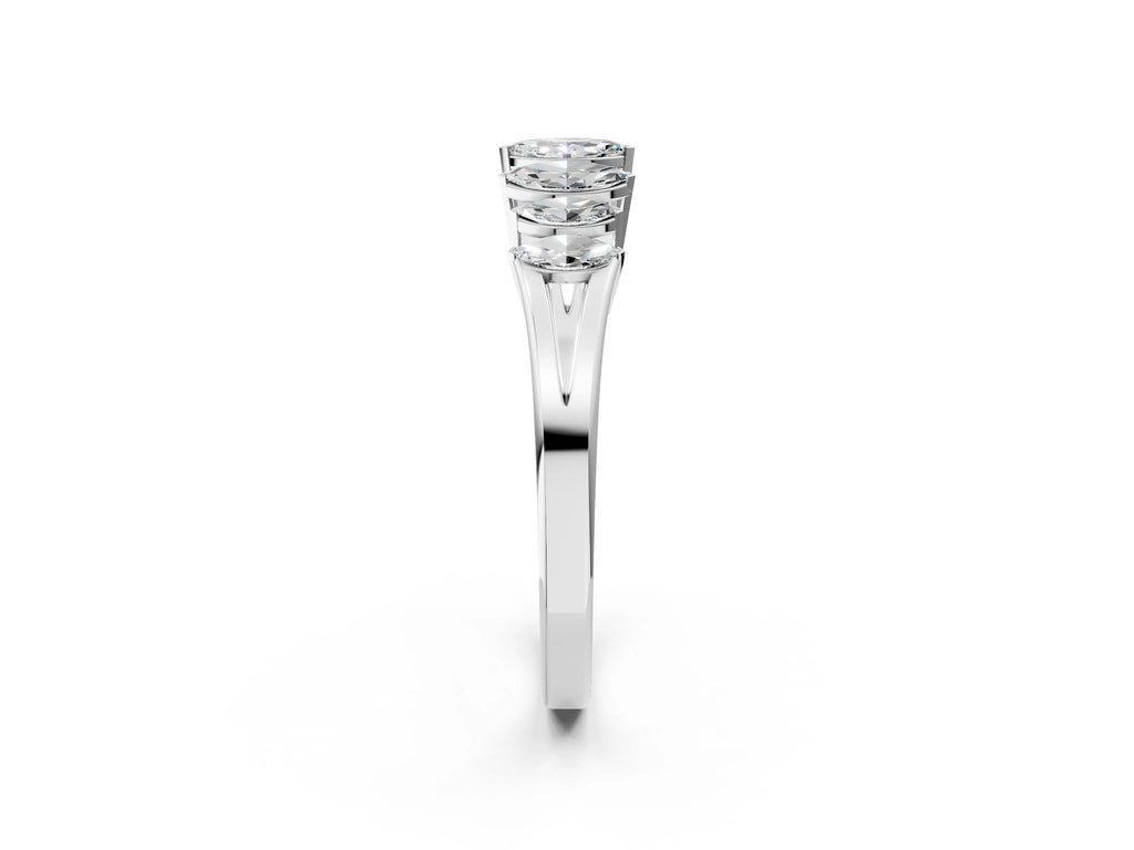 White gold Marquise Diamond Prong-Set Half-Eternity Band