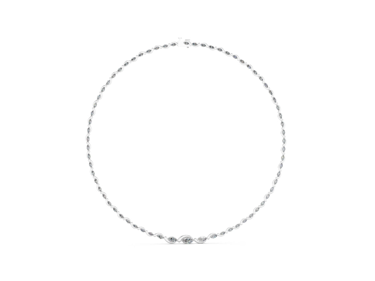 Silver Marquise Diamond Riviera Necklace