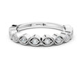 White gold Milgrain Marquise Diamond Eternity Band with Bezel Setting