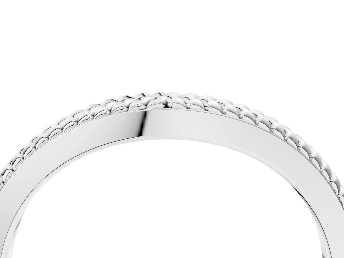White gold Milgrain Twist Contour Wedding Band