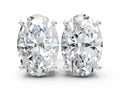 Platinum Oval Cut Diamond Stud Earrings