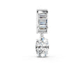 White gold Oval and Baguette Diamond Drop Pendant