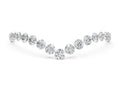 White gold Pavé Round Diamond Chevron Band with Shared Prong Setting