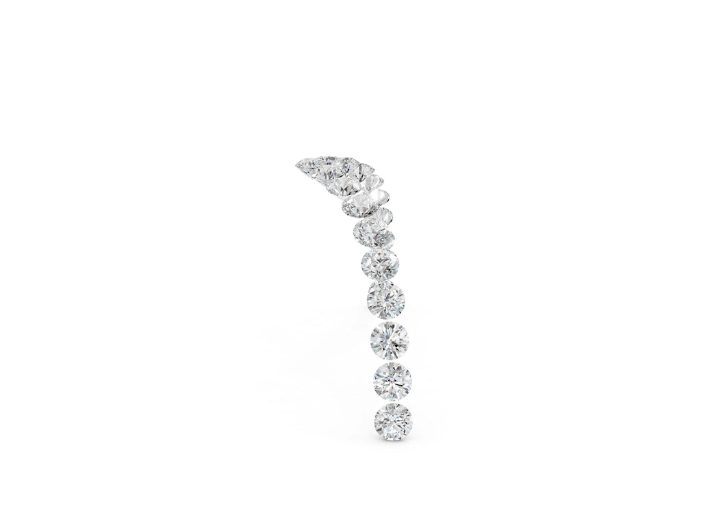 White gold Pavé Round Diamond Chevron Band with Shared Prong Setting
