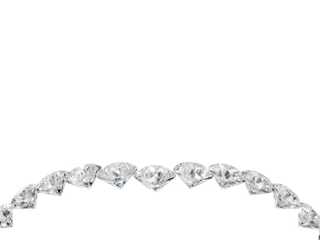 White gold Pavé Round Diamond Chevron Band with Shared Prong Setting
