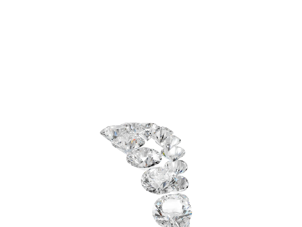 White gold Pavé Round Diamond Chevron Band with Shared Prong Setting
