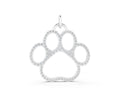 White gold Pavé Round Diamond Paw Pendant