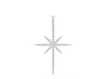 Silver Pavé Round Diamond Starburst Pendant with Prong Setting