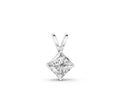 Silver Princess Cut Bezel Set Pendant