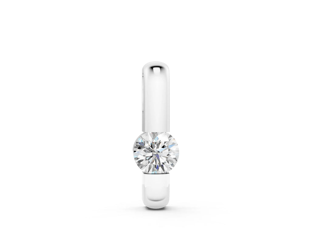 White gold Round Bezel-Set Diamond Pendant
