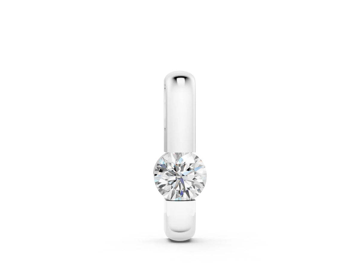 White gold Round Bezel-Set Diamond Pendant