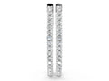 Silver Round Cut Diamond Inside-Out Hoop Earrings in White Gold with Prong Setting