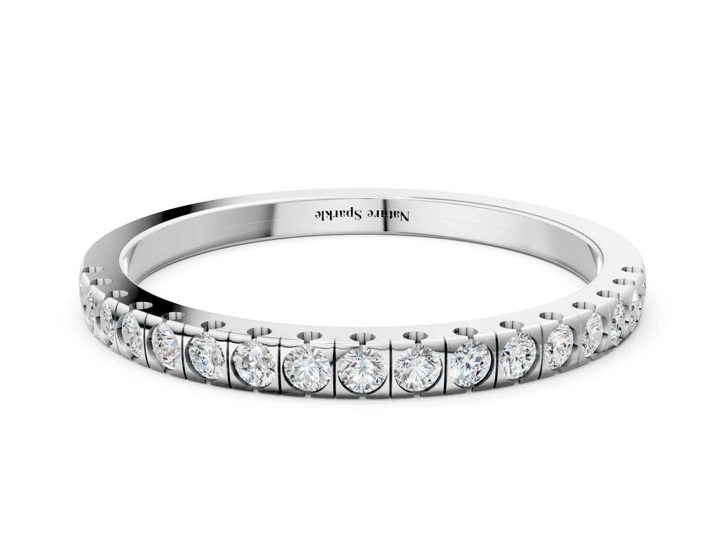 White gold Round Cut Diamond Pavé Set Eternity Band