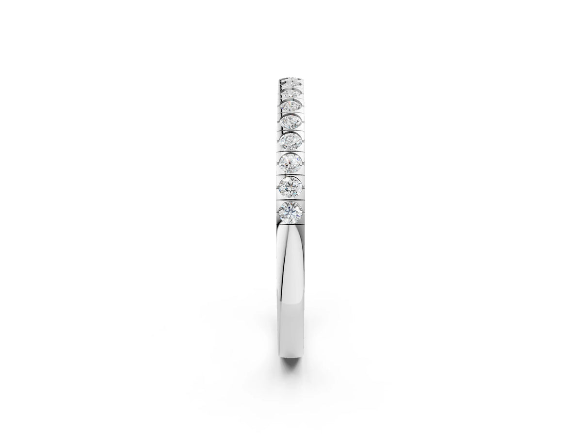 White gold Round Cut Diamond Pavé Set Eternity Band
