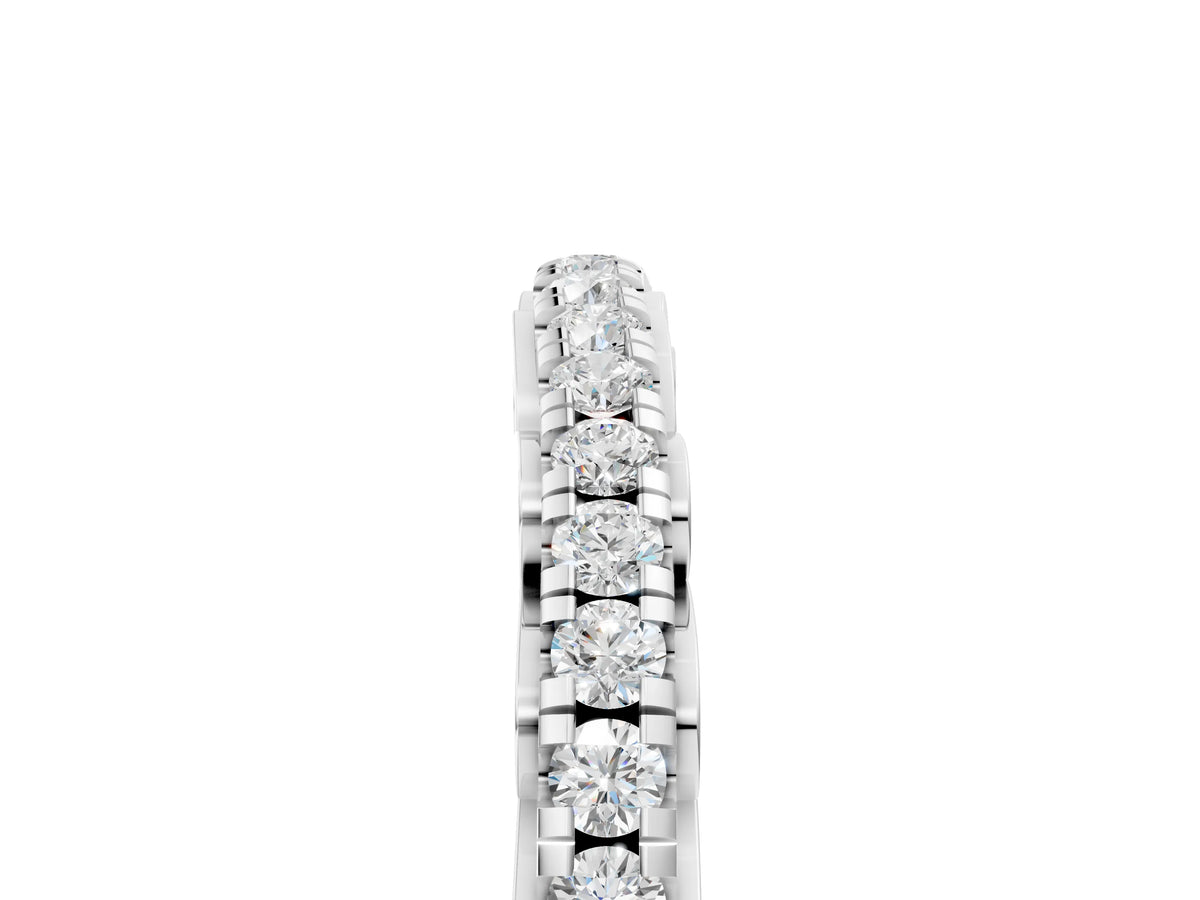 White gold Round Cut Diamond Prong Set Eternity Band