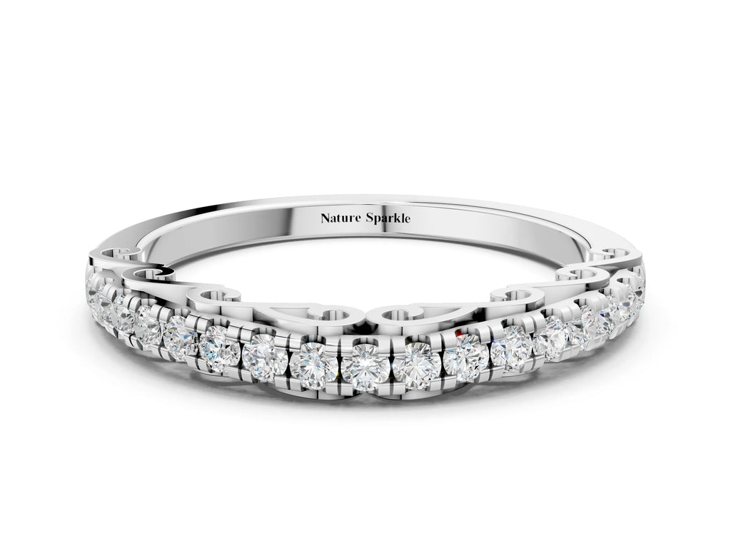 White gold Round Cut Diamond Prong Set Eternity Band