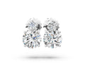 White gold Round Diamond Basket-Set Stud Earrings with Diamond Accent