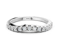 White gold Round Diamond Curved Pavé Wedding Band with Shared Prong Setting