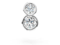White gold Round Diamond Duo Flatback Earring