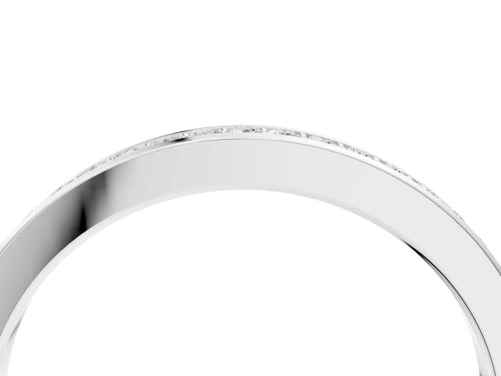 White gold Round Diamond Eternity Band with Pavé Setting