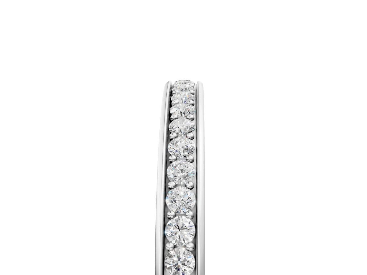 White gold Round Diamond Eternity Band with Pavé Setting