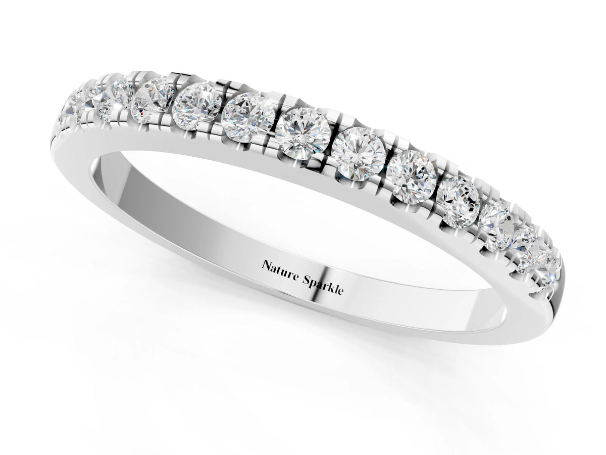 White gold Round Diamond Pavé Eternity Band