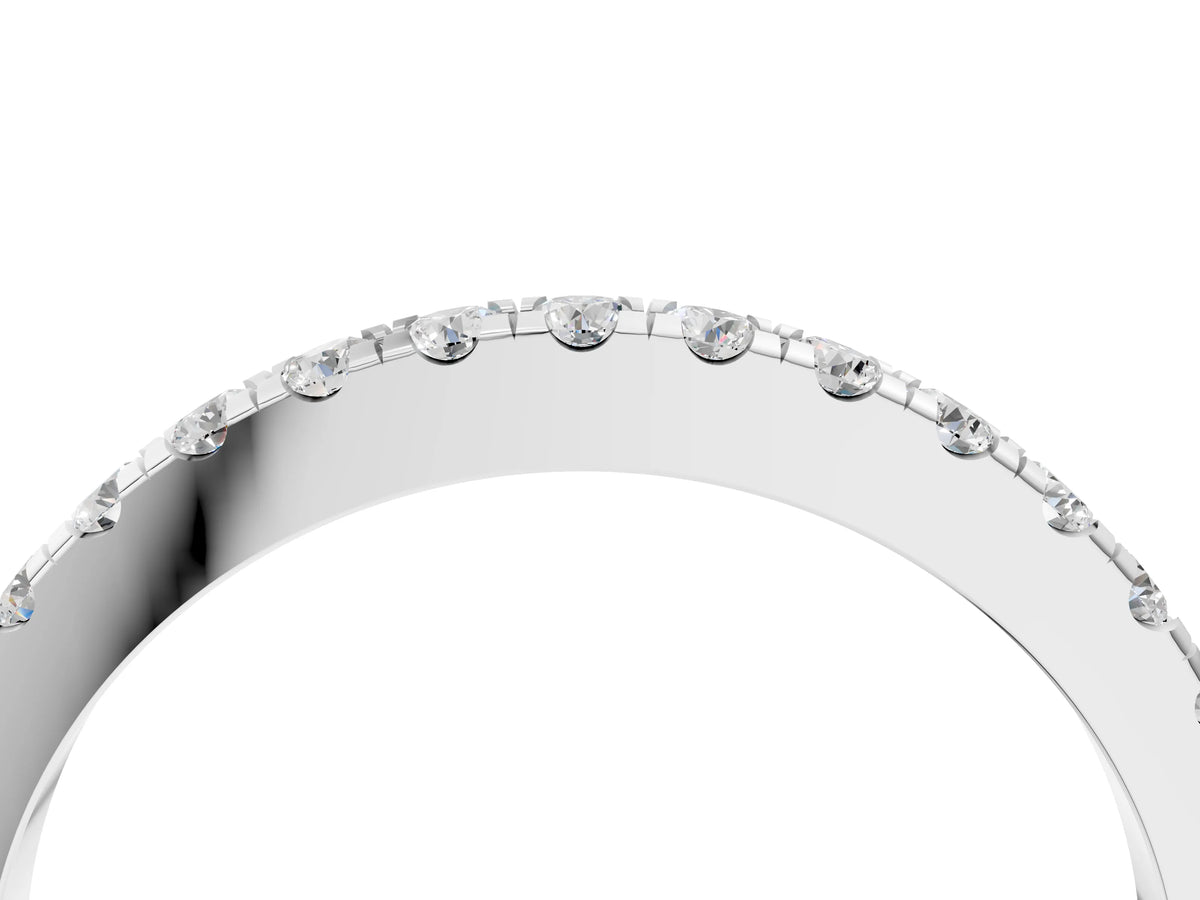 White gold Round Diamond Pavé Eternity Band