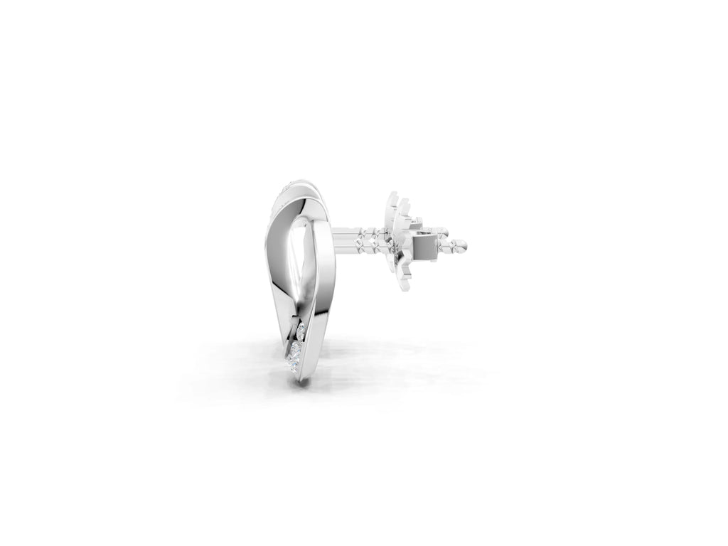 White gold Round Diamond Pavé Knot Stud Earrings