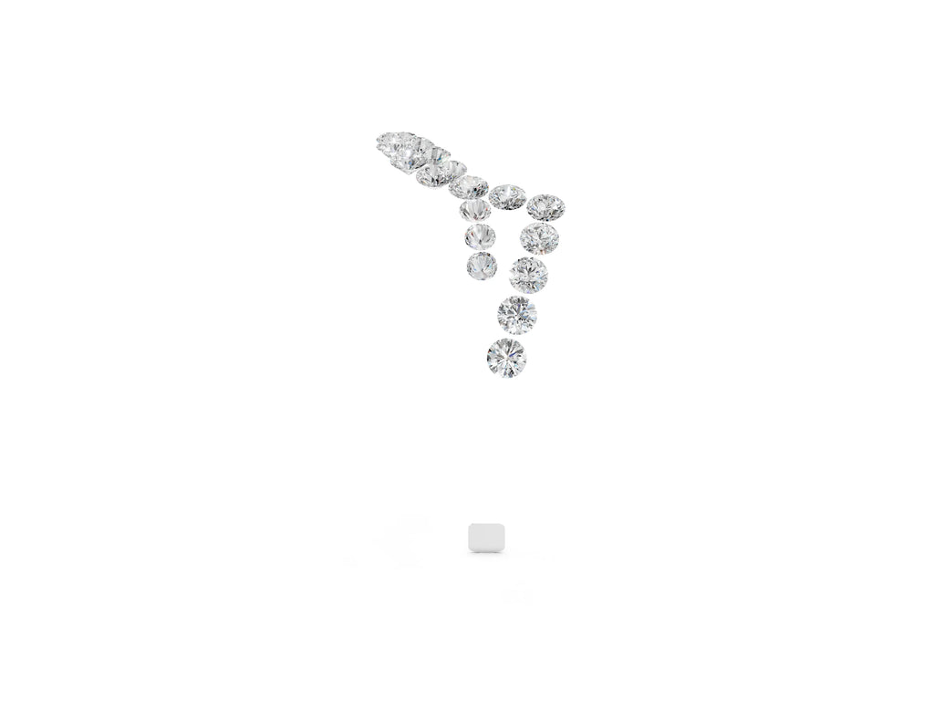 White gold Round Diamond Pavé V-Shaped Contour Band with Shared Prong Setting